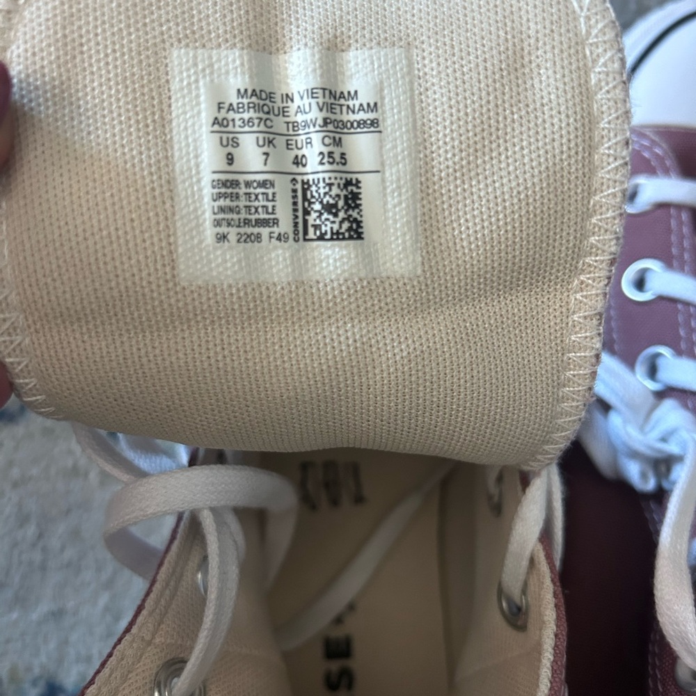 Converse Women's Mauve High-Top Sneakers - Picture 6 of 6